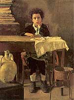  .  .  Antonio Mancini.The Poor Schoolboy (1876)
