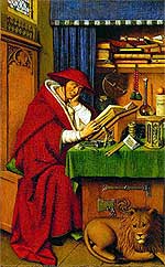   .    . Jan van Eyck. St Jerome in his Study