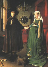   .      . Jan van Eyck. Portrait of Giovanni Arnolfini and his wife (1434)