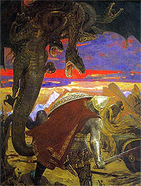  .      . Viktor Vasnetsov. Dobrynia Nikitich fighting with a three-headed dragon (1918)