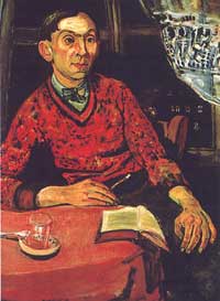  .     . Abraham Mintchine. Portrait d'homme au pull-over rouge (milieu des annees 1920)