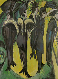   .    . Ertnst Ludwig Kirchner. Five Women in the Street (1913)