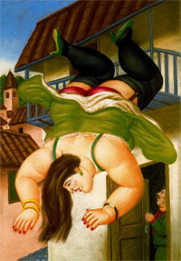 . ,   . Fernando Botero. Woman Falling From a Balcony (1994)