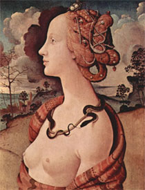   .     . Piero di Cosimo. Simonetta Vespucci (circa 1483).