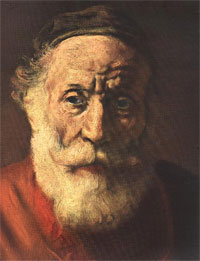   .    .  Rembrandt Van Rijn.  Portrait of an old man in red (1652-1654)