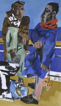   . .   . Peter De Francia. The Emigrants. Left side of triptych. (1964-1966)