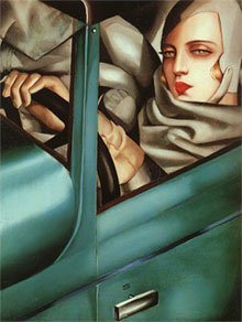   .    "" Tamara de Lempicka. Self-Portrait in the Green Bugatti (1925)