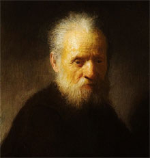   .    . Rembrandt van Rijn. Old man with a beard (1630)