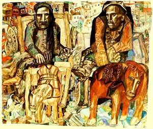Павел Филонов. Ломовой извозчик. Pavel Filonov. The Drayman (1915).